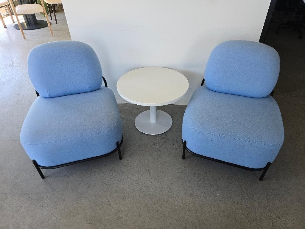Design fauteuil zithoek poef entree housecraft polly blauw, 75 tot 100 cm, Ophalen of Verzenden, Zo goed als nieuw, Stof