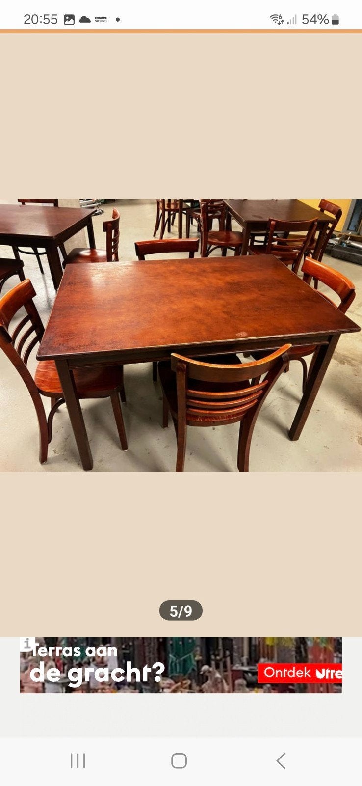 horeca stoelen partij 102 stuks, Ophalen, Gebruikt, Bruin, Geen