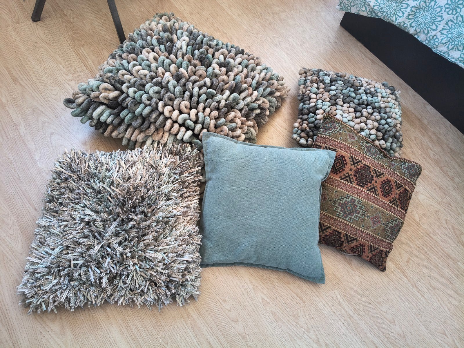 Set van 5 diverse sierkussens - Gebruikt, Ophalen, Overige merken, Gebruikt, Meerkleurig