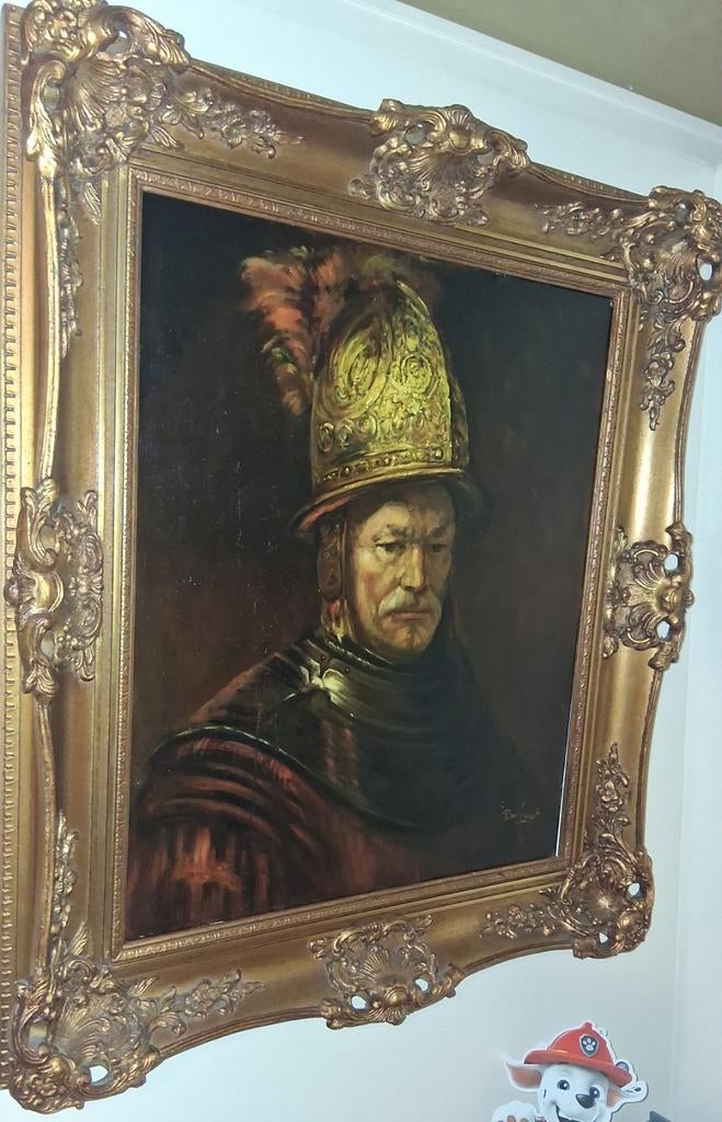 Reproductie Rembrandt - Man met de gouden helm, Ophalen of Verzenden
