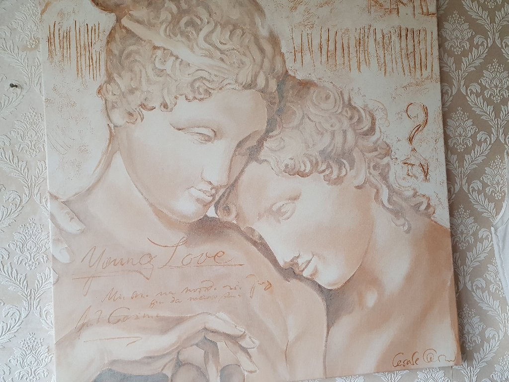 Schilderij man/vrouw 80x80, Huis en Inrichting, Woonaccessoires | Schilderijen, Tekeningen en Foto's, *, Zo goed als nieuw, *