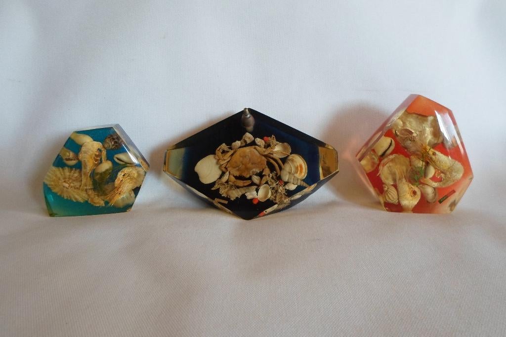Lucite Sea Life Set Garnaal Krab, Verzamelen, Retro, Ophalen of Verzenden, Huis en Inrichting