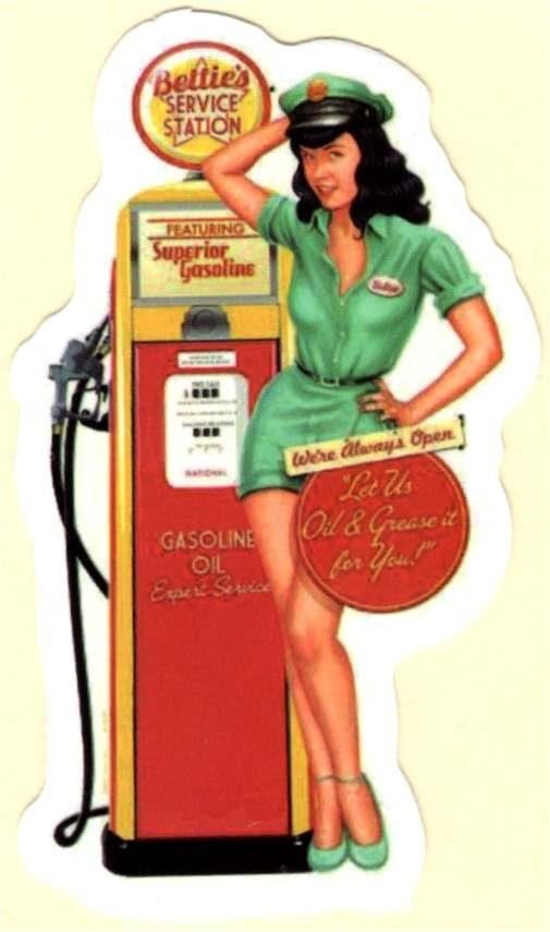 Pinup Girl Service Station sticker #156, Verzenden, Nieuw, Bedrijf of Vereniging