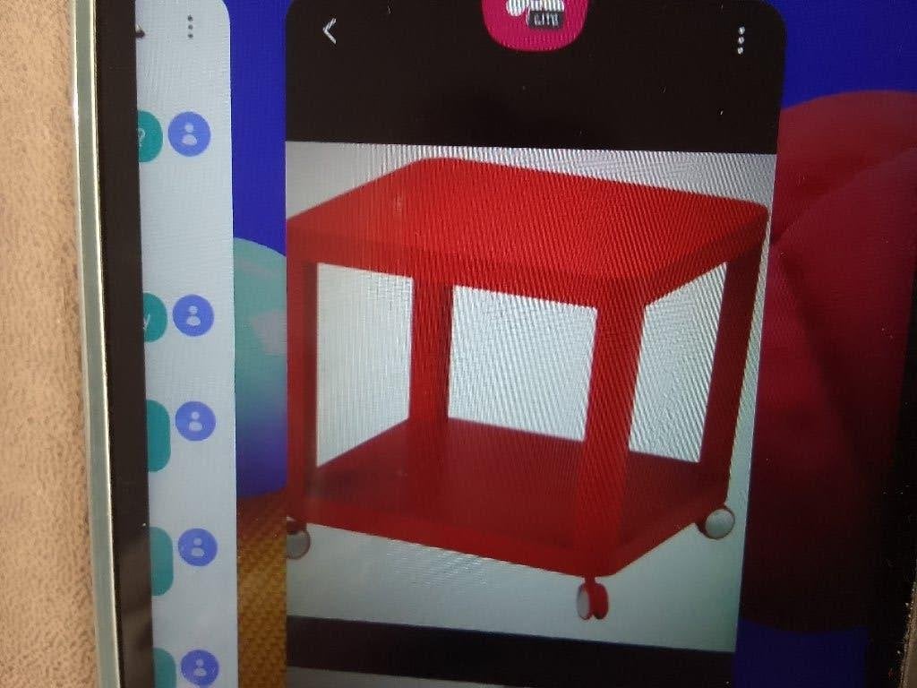 Gezocht ikea Tingby tafel rood of wit op wielen, Minder dan 55 cm, Gebruikt, Vierkant, Ophalen