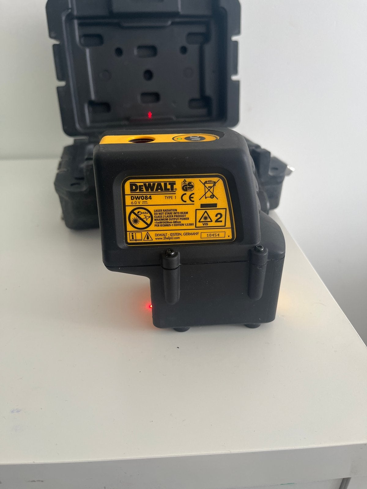 DeWalt DW084 Laser Waterpas met Koffer, Doe-het-zelf en Verbouw, Ophalen, Gebruikt