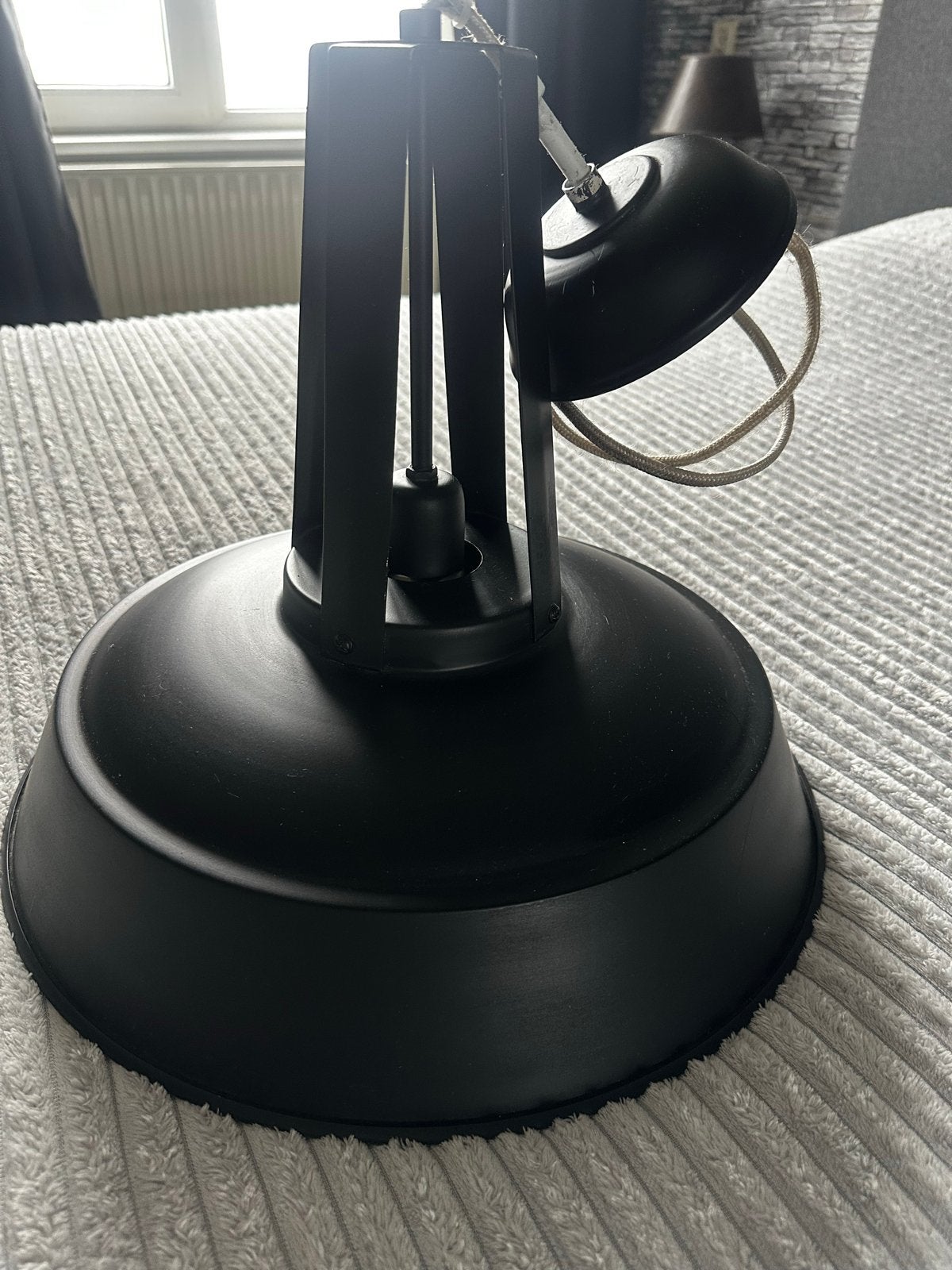 Zwarte industriële hanglamp, Ophalen, Gebruikt, Metaal, E27 (groot)