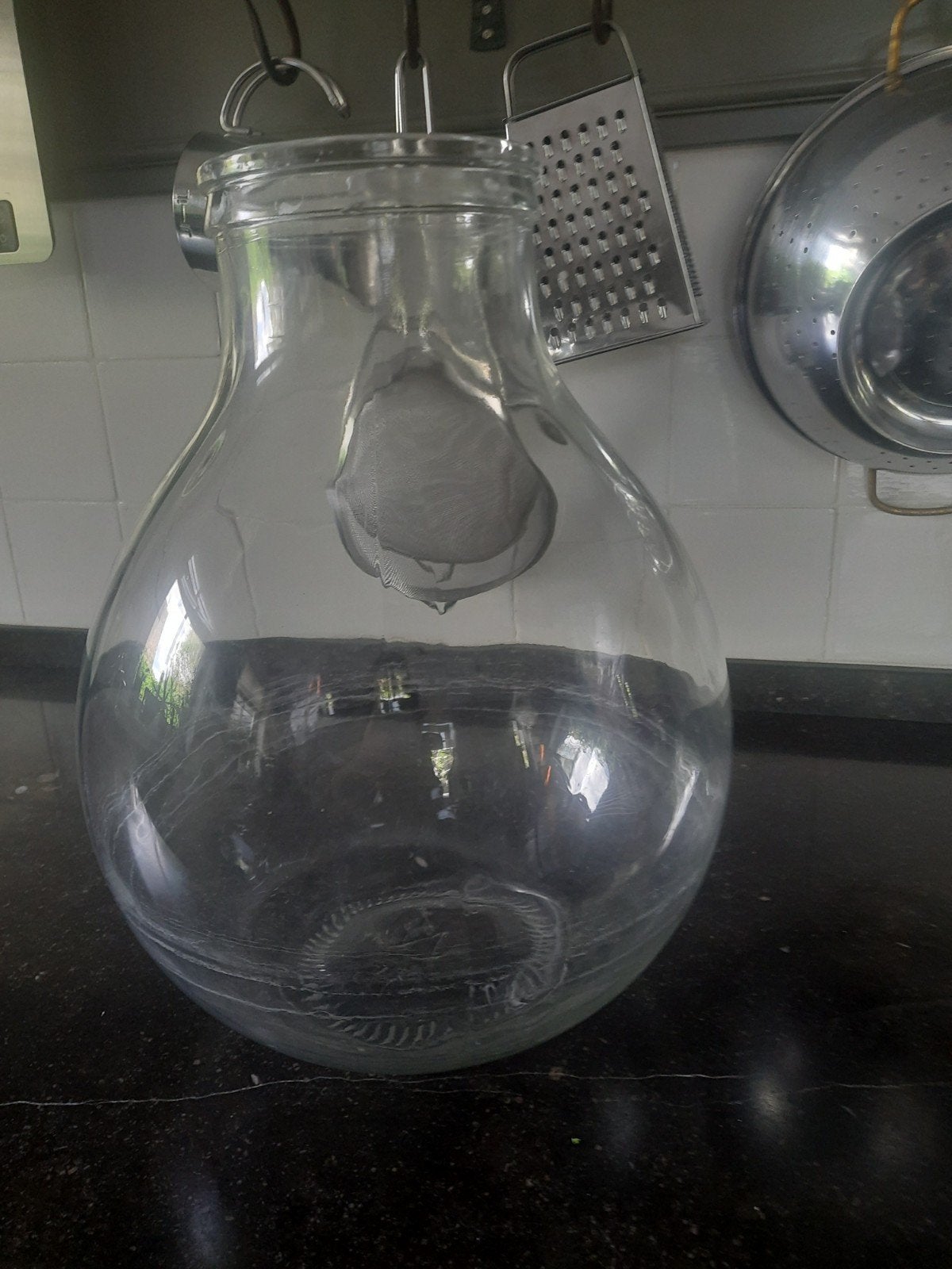 Gist fles, grote glazen fles/vaas, Antiek en Kunst, Ophalen