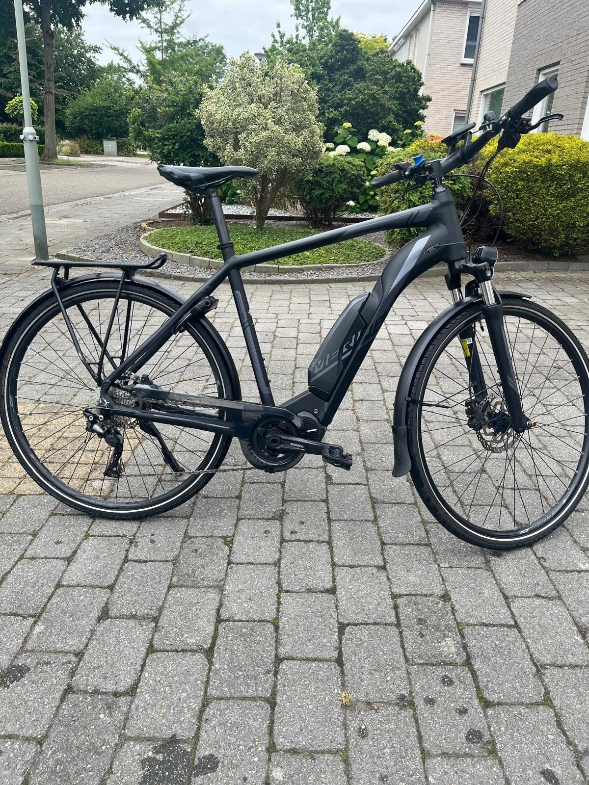 Merida eSPRESSO 600 e-bike, zwart, maat L, Gebruikt, 50 km per accu of meer, 55 tot 59 cm, Ophalen