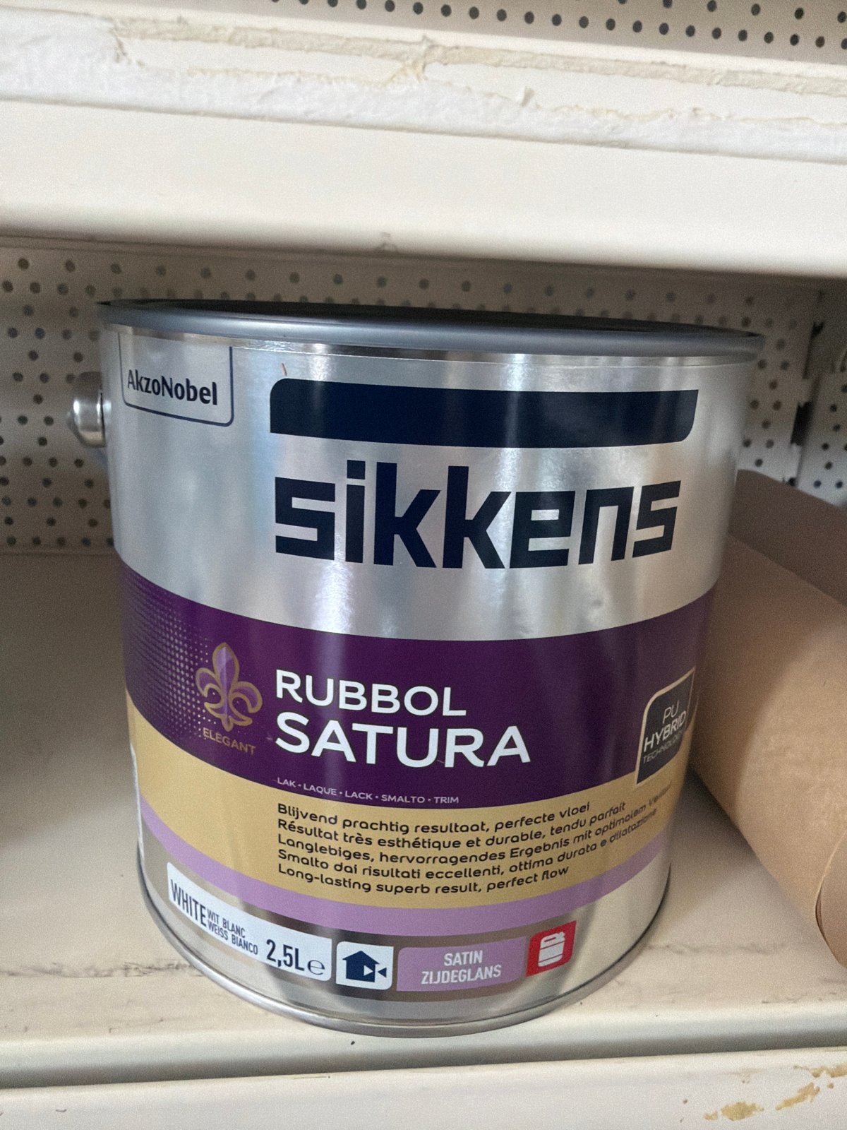 Sikkens Rubbol Satura Zijdeglans Lak Wit 2.5L, Ophalen of Verzenden, Nieuw