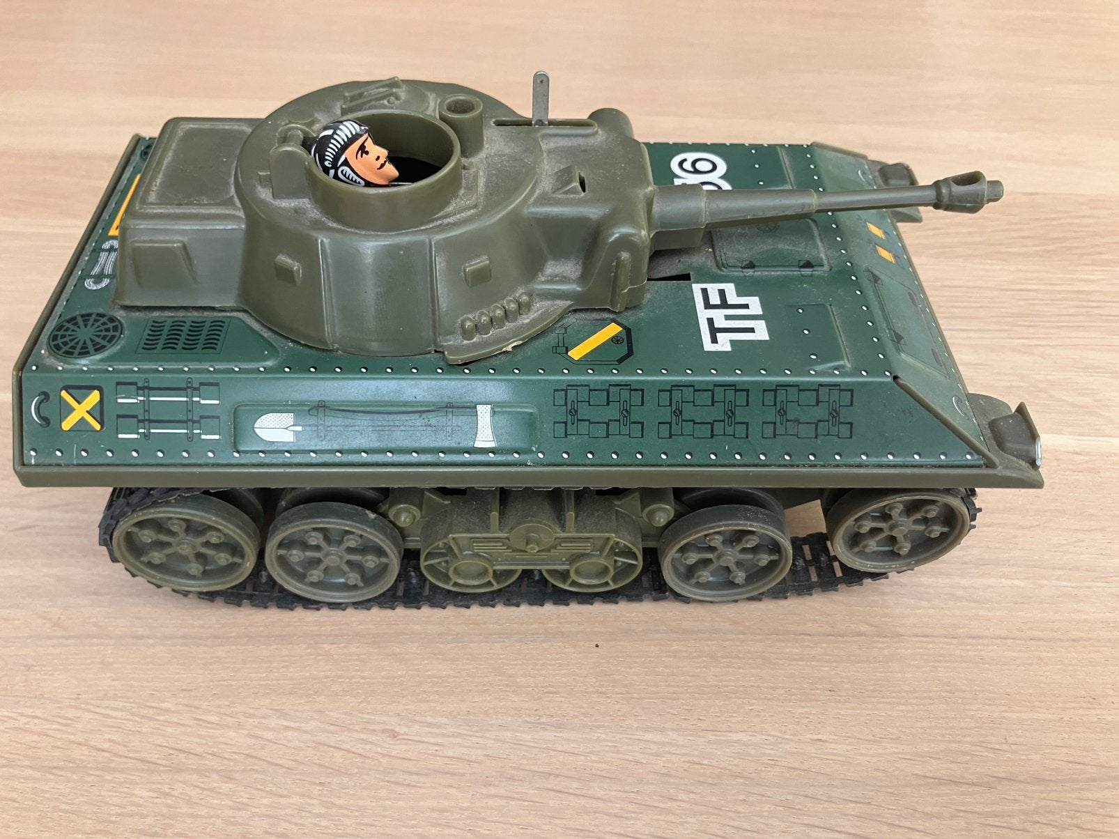 Oud blikken speelgoed tank TF 56 Joustra Frankrijk 1970, Ophalen of Verzenden, Zo goed als nieuw