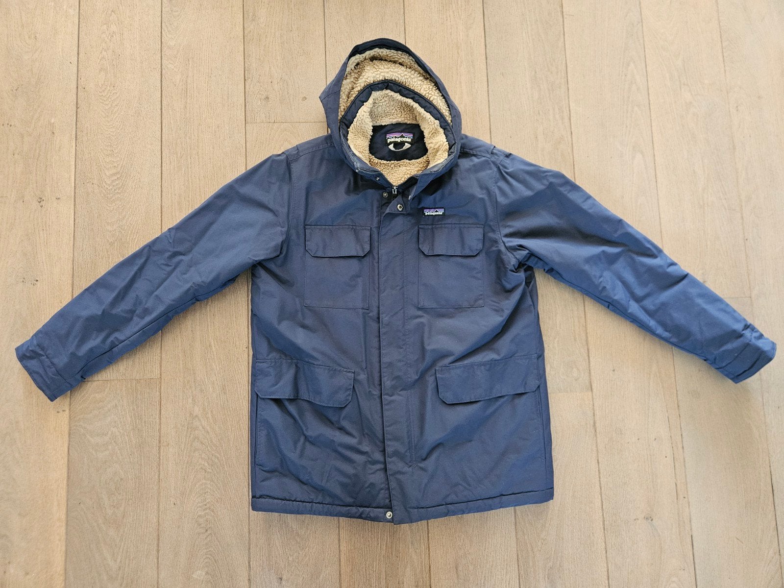 Patagonia Parka - Warme Winterjas met Teddy Voering, Maat 52/54 (L), Blauw, Ophalen of Verzenden, Zo goed als nieuw