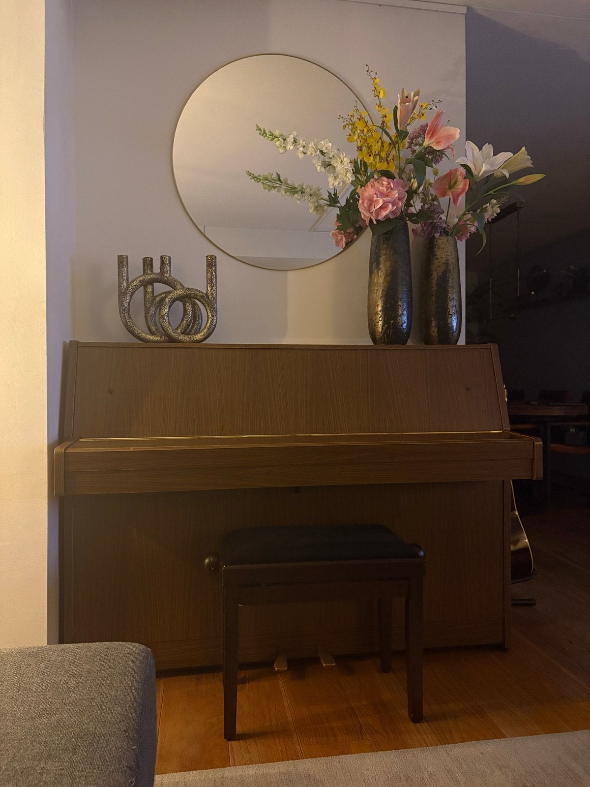 Eterna piano jaren ’90 – nette staat + pianobank, Ophalen, Gebruikt, Bruin, Piano
