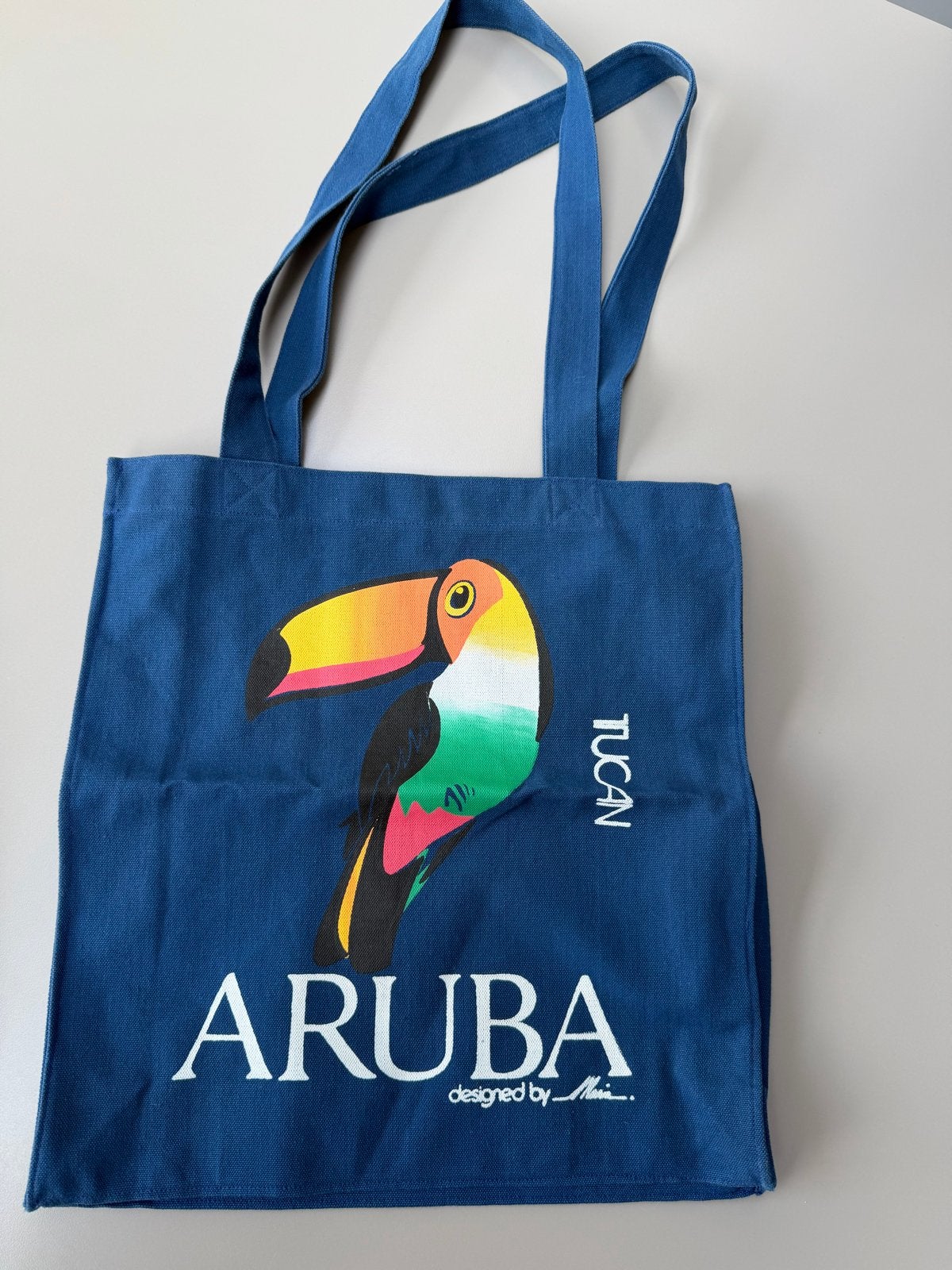 Aruba Tucan linnen tas, Ophalen of Verzenden, Zo goed als nieuw, Blauw, Shopper