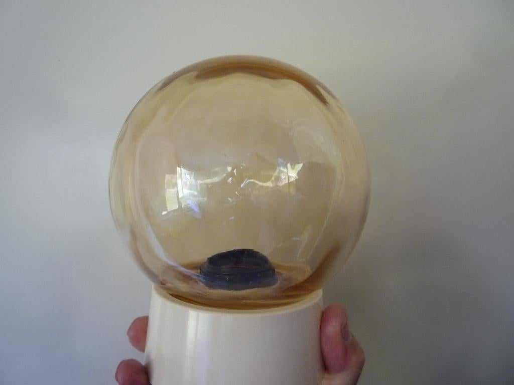 vintage plafondlamp amber kleurig, Ophalen of Verzenden, Zo goed als nieuw, Glas