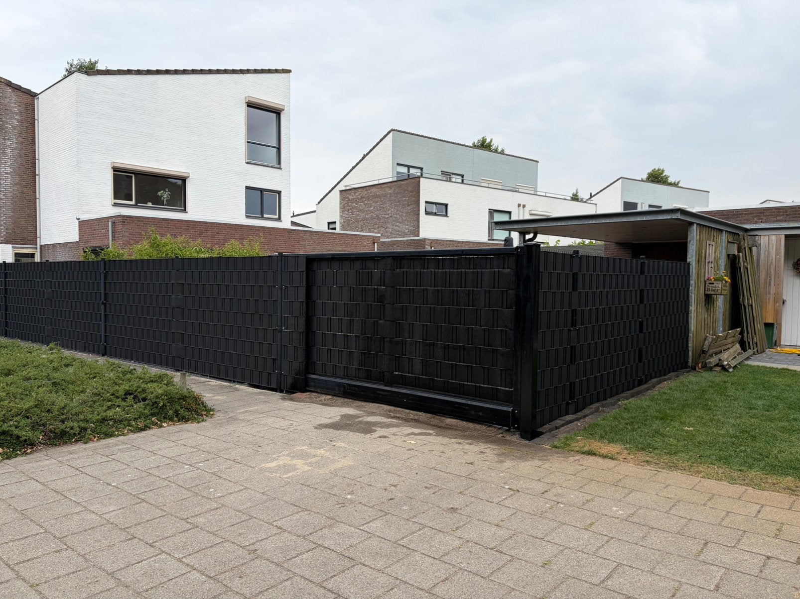 17,5 mtr zwart dubbelstaafmat hekwerk te koop, Tuin en Terras, Ophalen, Staal, Zo goed als nieuw, 200 cm of meer