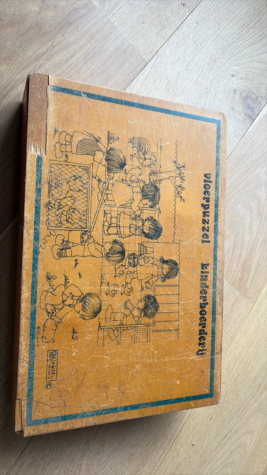 Retro Houten vloerpuzzel van kinderboerderij jaklien Rolf, Ophalen of Verzenden