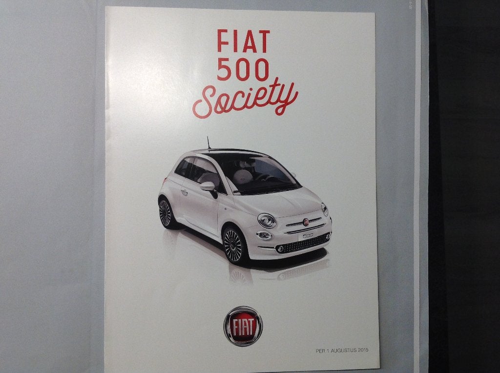 Fiat 500 Society folder NED 4 blz 2015, Ophalen of Verzenden, Nieuw, Overige merken