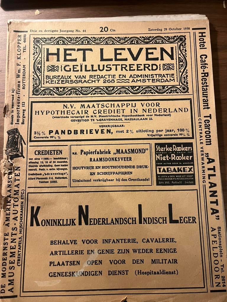 Het Leven 1938 Zaterdag 10 october, Verzamelen, Tijdschriften, Kranten en Knipsels, Ophalen of Verzenden, 1920 tot 1940, Nederland