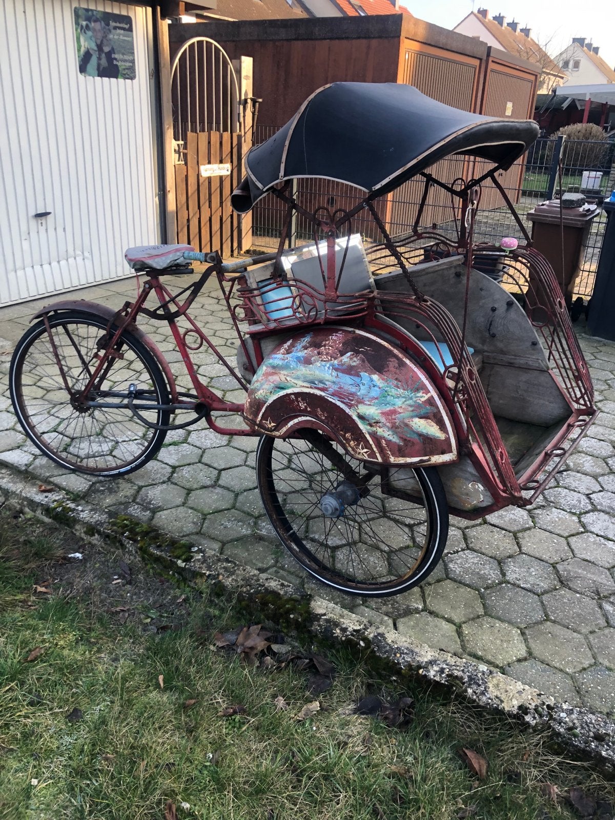 Oude riksja - Mooi decoratiestuk, Ophalen of Verzenden, Gebruikt