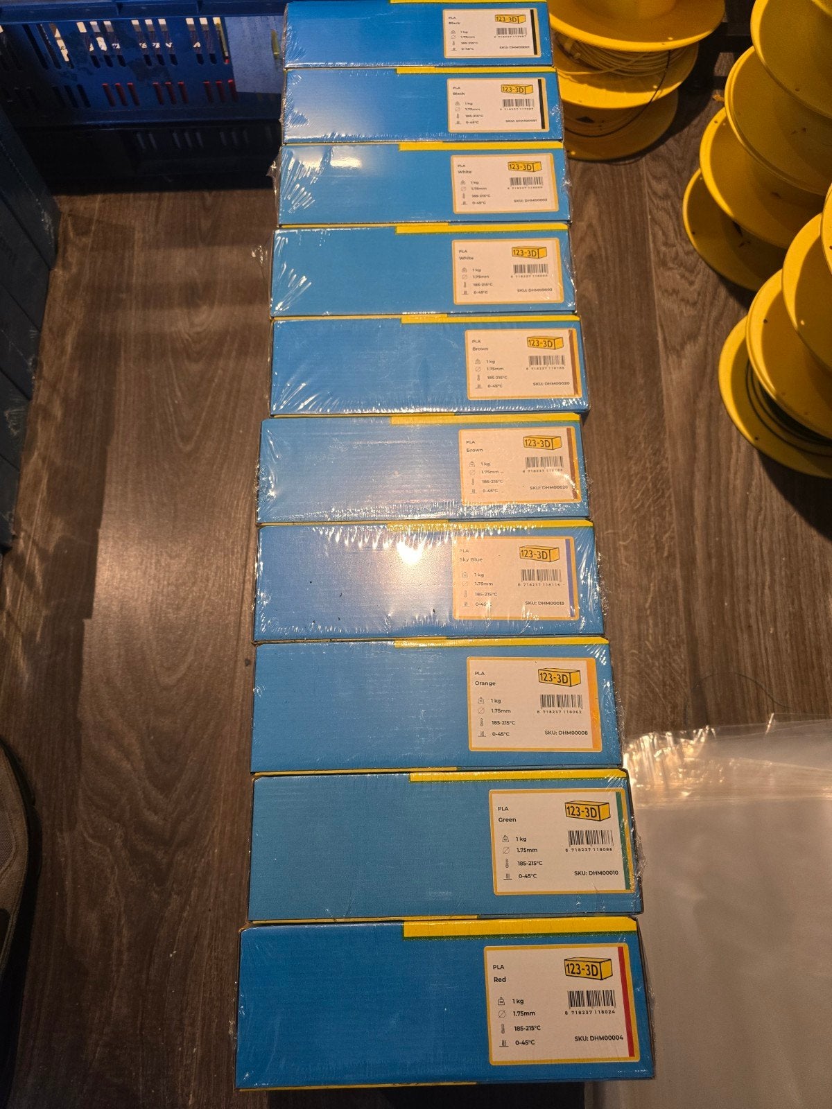 10 nieuwe rollen 123 huismerk filament PLA - Diverse kleuren, Computers en Software, 3D Printers, Ophalen, Nieuw, Filament, 123 huismerk