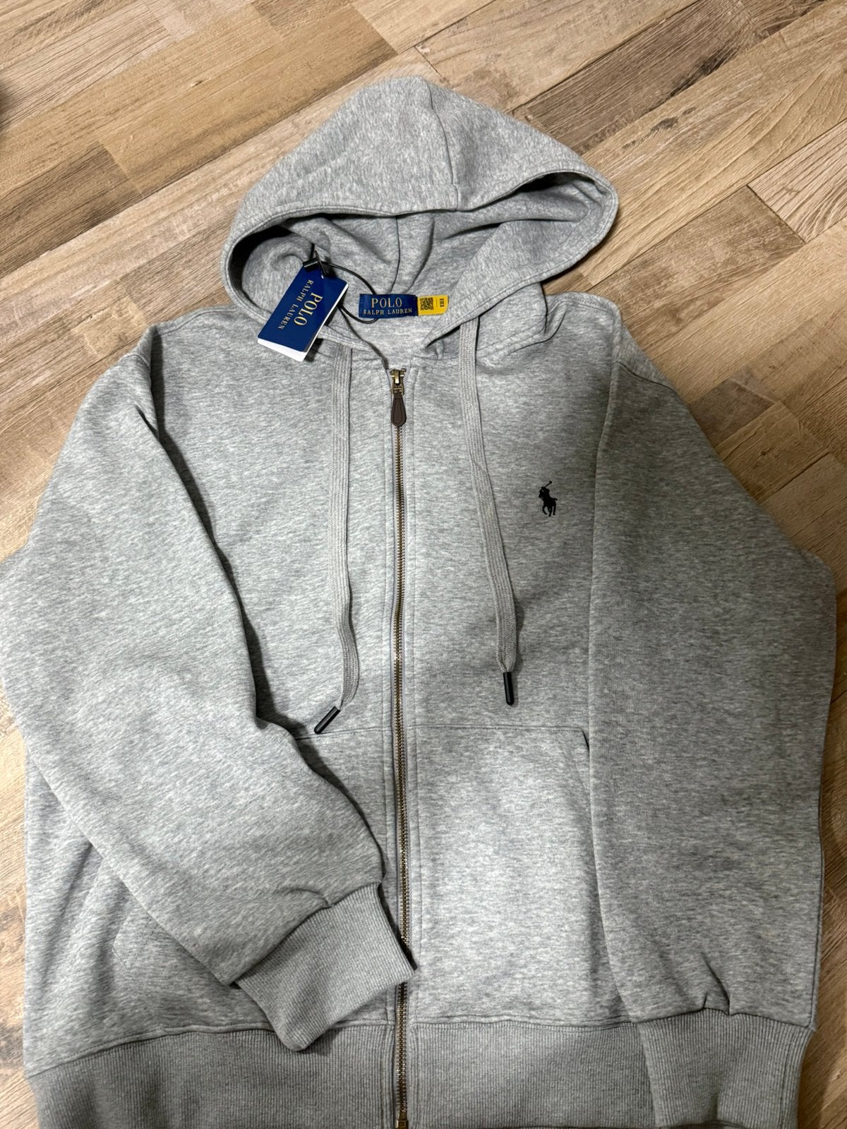 Ralph Lauren zip-up Hoodie, Ophalen of Verzenden, Zo goed als nieuw, Maat 48/50 (M), Grijs
