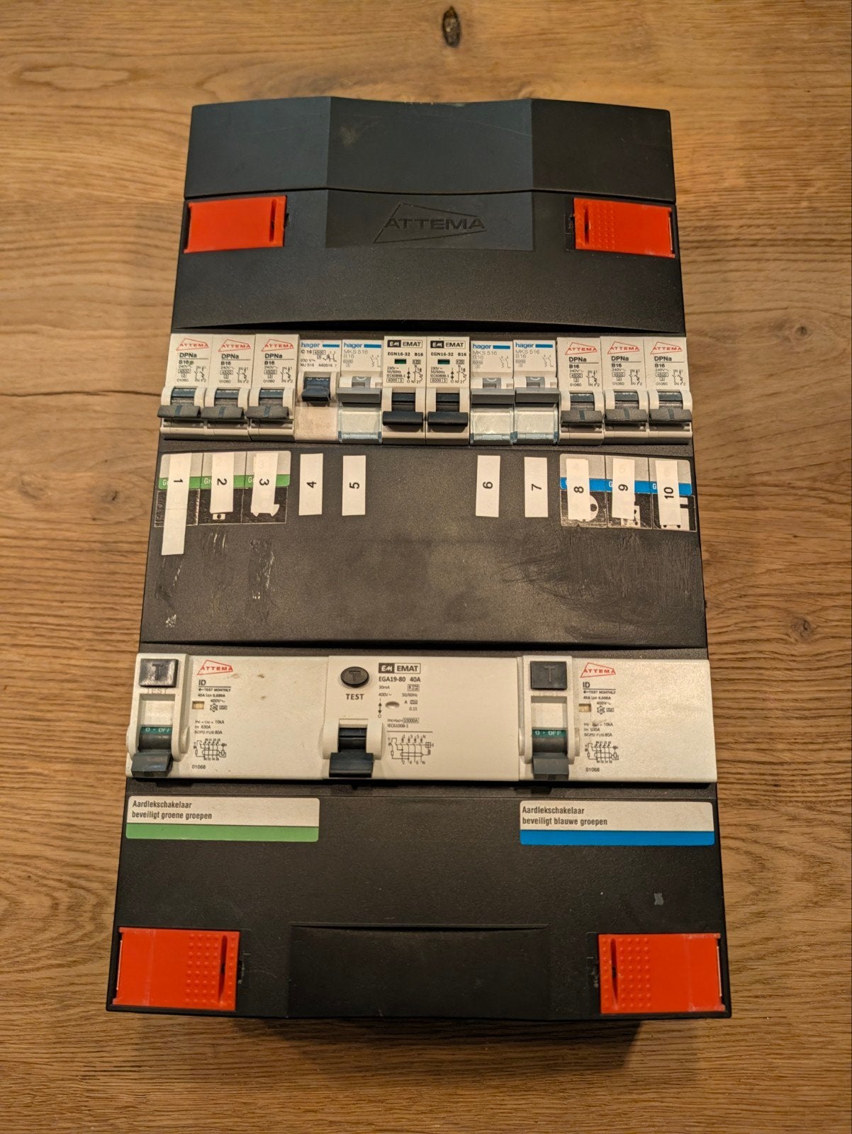 Attema Groepenkast met aardlekschakelaars en automaten, Ophalen of Verzenden, Gebruikt, Attema, Groepenkast