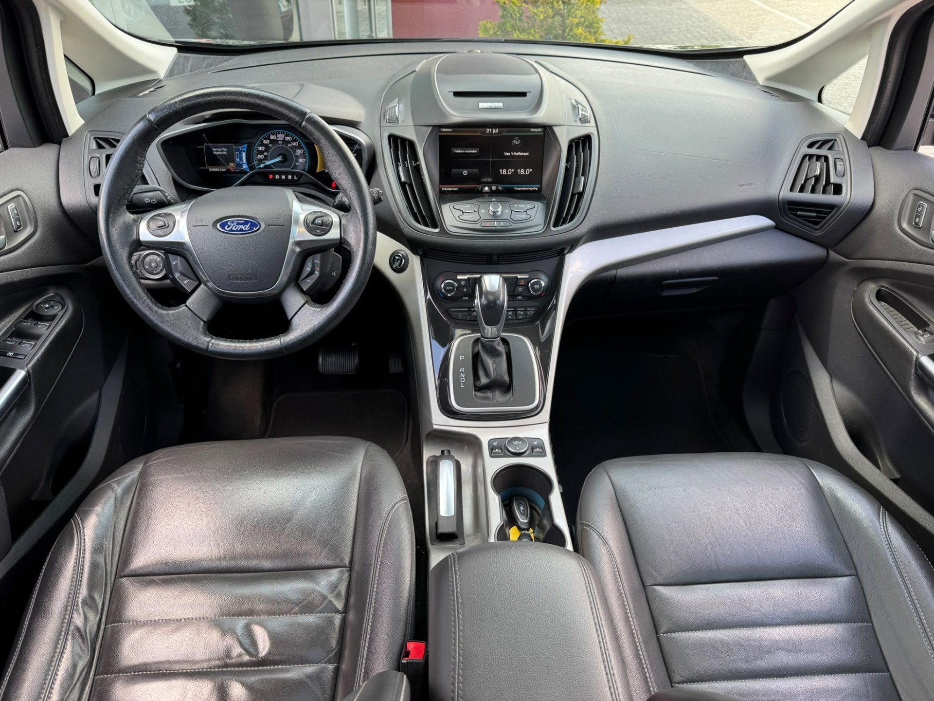 Ford C-MAX 2.0 Plug-in Hybrid Titanium Plus (bj 2015), Auto's, Gebruikt, 4 cilinders, 7 kWh, Zwart