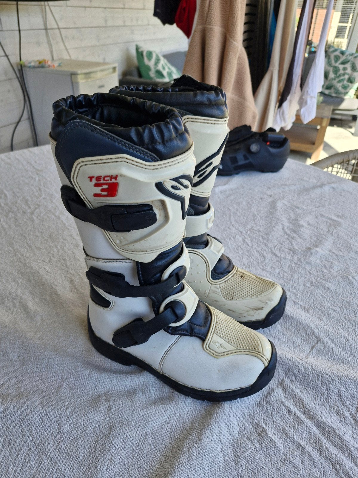 Alpinestars Tech 3 Motorcross Laarzen - Wit/Zwart, Motoren, Ophalen of Verzenden, Tweedehands, Laarzen