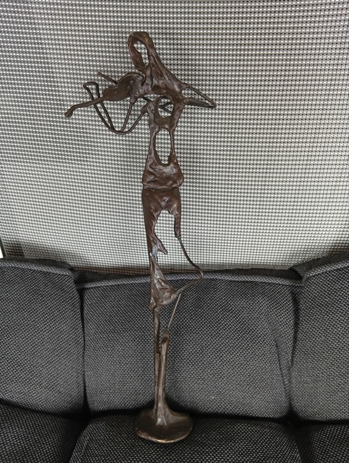 Abstract bronzen beeld van een muzikant, Handgemaakt, Brons, Beeld, Abstract
