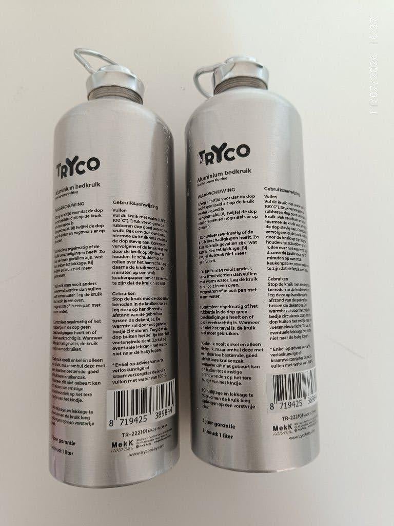 Tryco Aluminium Bedkruik met Hoes - 2 stuks, Ophalen, Zo goed als nieuw