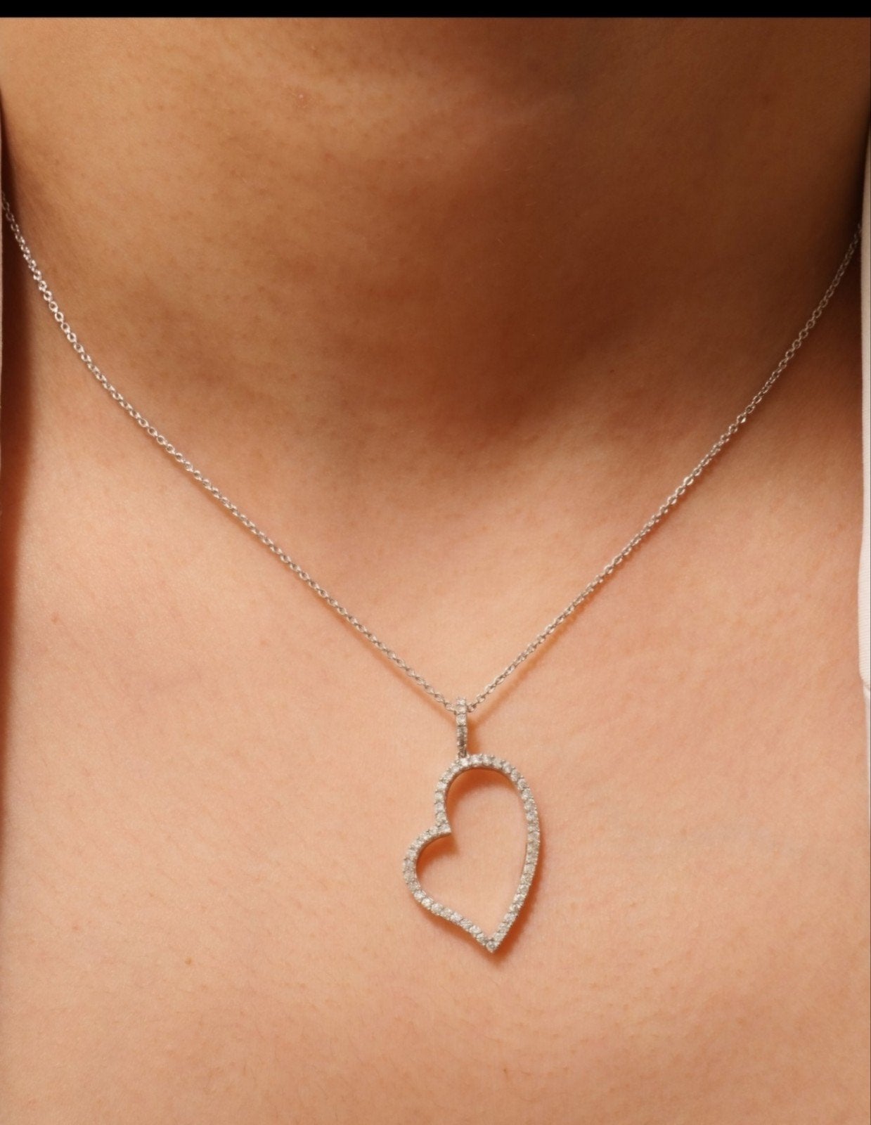 Diamanten aanhanger 0,39k 18k wit goud. Nieuw, sertificaat, Wit, Nieuw, Ophalen of Verzenden, Hart