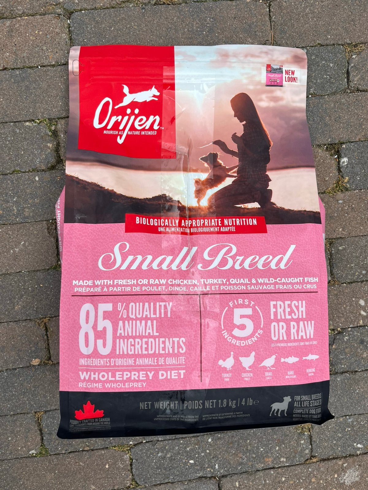 Orijen Adult Small Breed Kip&Kalkoen&Vis Hondenvoer - 1.8 kg, Verzamelen, Merken en Reclamevoorwerpen, Ophalen of Verzenden, Zo goed als nieuw