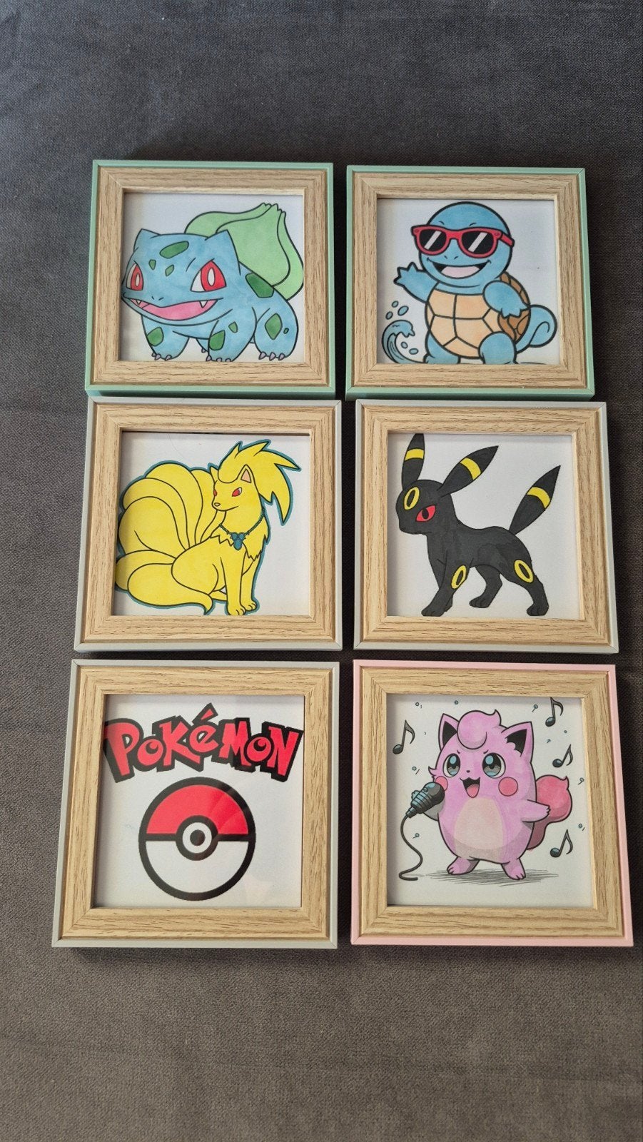 pokemon tekening in lijstjes, Hobby en Vrije tijd, Verzamelkaartspellen | Pokémon, Ophalen of Verzenden, Nieuw, Meerdere kaarten