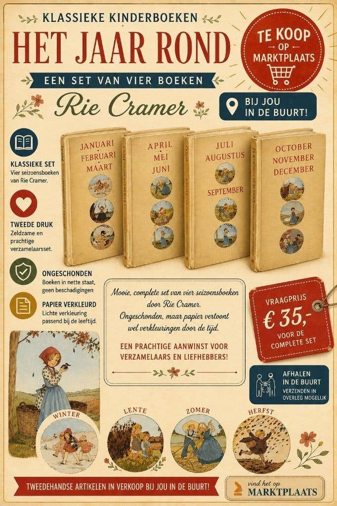 De Vier Seizoenen | Rie Cramer, Ophalen of Verzenden, Zo goed als nieuw, Rie Cramer, Prentenboek