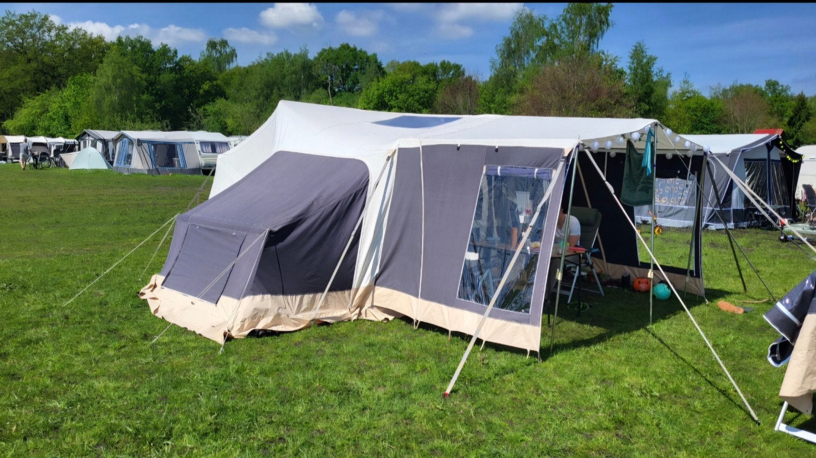 Trigano Odyssee gl 2015, Caravans en Kamperen, Ophalen, Trigano, Blauw, Aanwezig