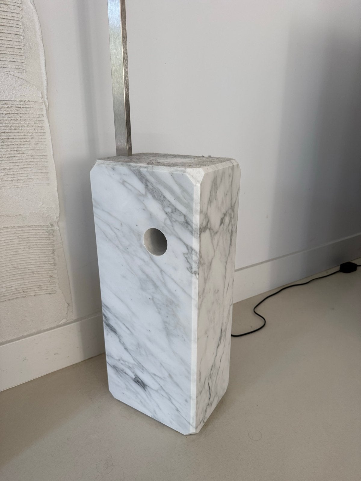 Flos Arco vloerlamp met marmeren voet en metalen boog, Ophalen, Gebruikt, 200 cm of meer, Design