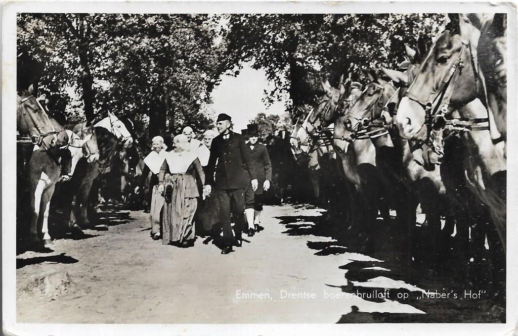 Emmen, Drentse boerenbruiloft op ‘Naber’s Hof’, Verzenden, 1940 tot 1960, Ongelopen, Drenthe