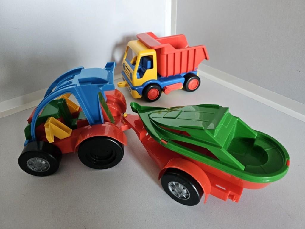 Auto met speedboot en kiepwagen van Wader, Ophalen of Verzenden, Zo goed als nieuw