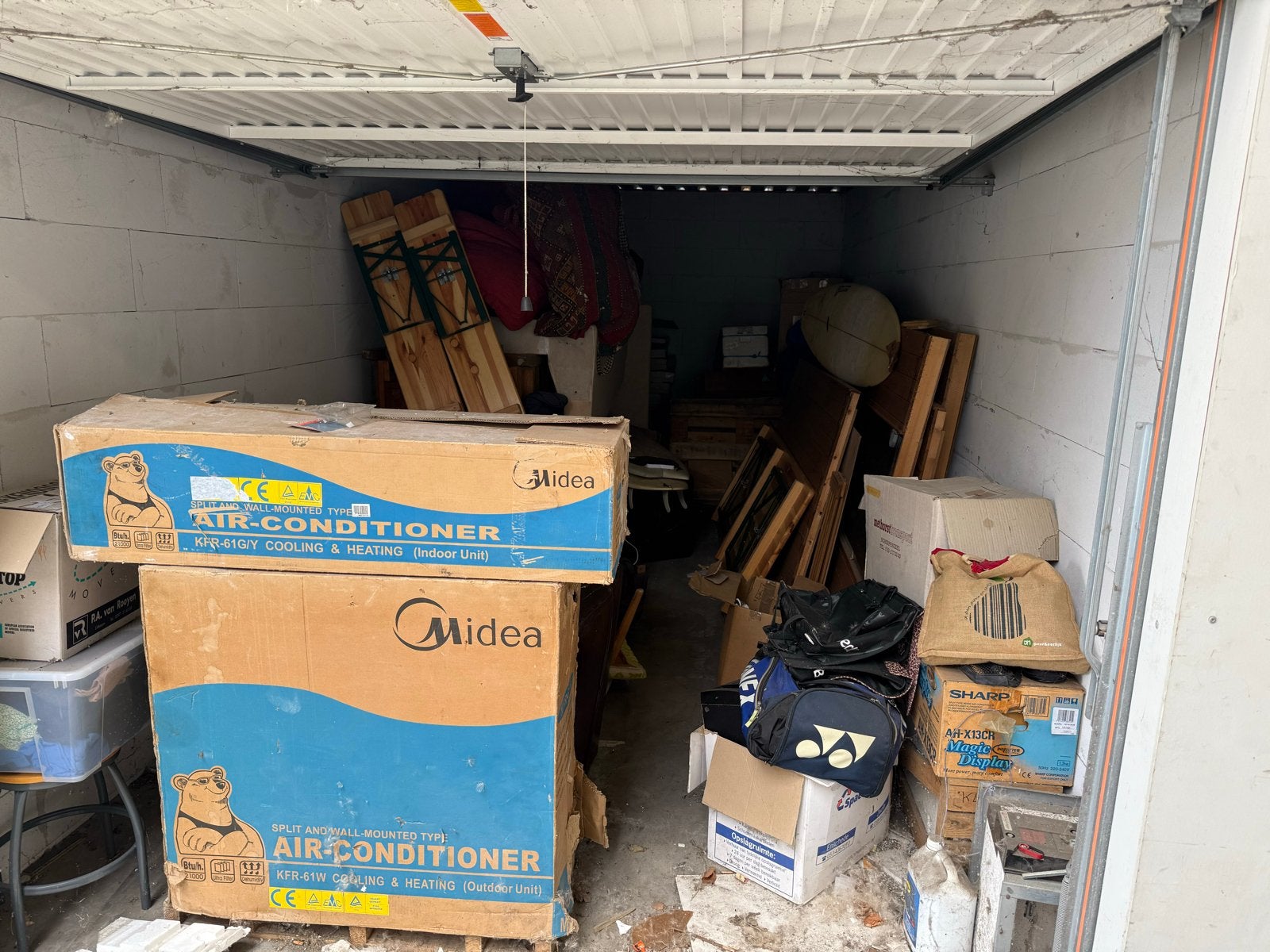Garagebox vol met diverse spullen, airco's, sauna en meer, Gebruikt, 3 snelheden of meer, Ophalen of Verzenden, Koelen en Ontvochtigen