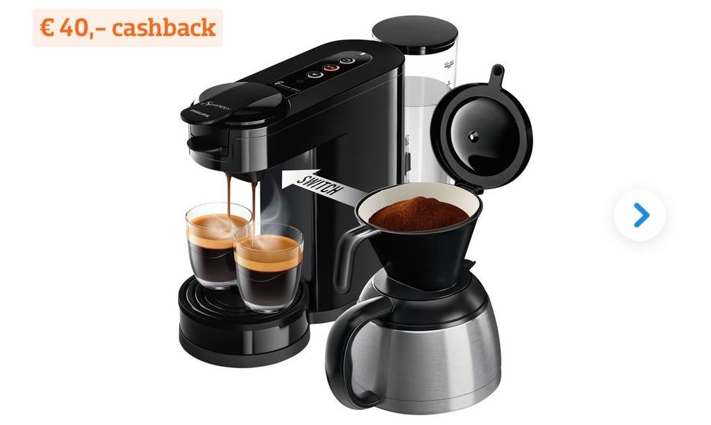 Philips Senseo Switch 2-in-1 Koffiezetapparaat Zwart, Witgoed en Apparatuur, Koffiezetapparaten, Afneembaar waterreservoir, 10 kopjes of meer