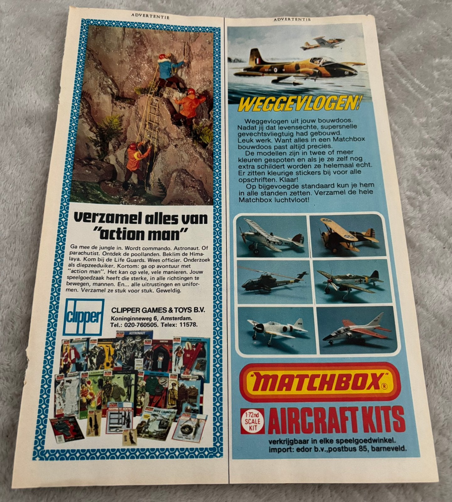 Action Man/Matchbox advertentie Eppo 1976, Ophalen of Verzenden, 1960 tot 1980, Knipsel(s)