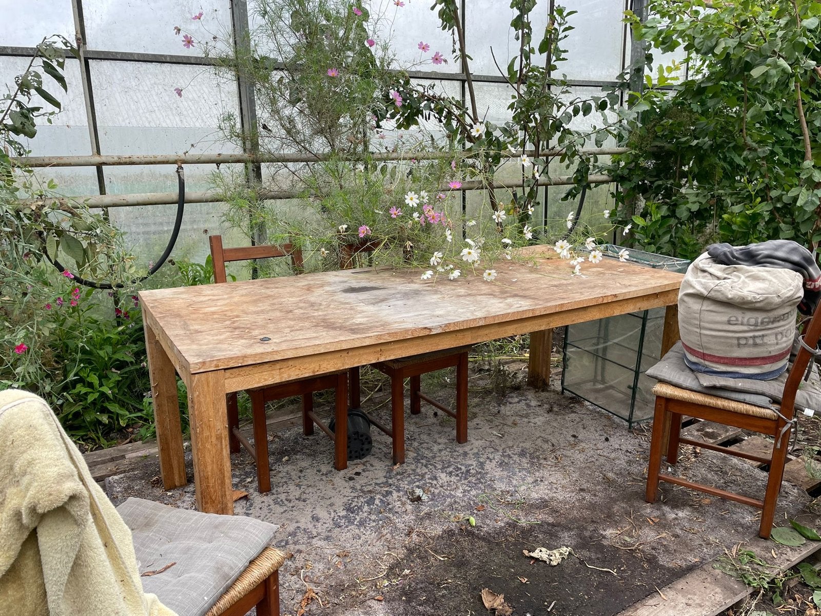 Eikenhouten tafel 90x200cm - GRATIS af te halen, Ophalen, Gebruikt, Eikenhout, 50 tot 100 cm