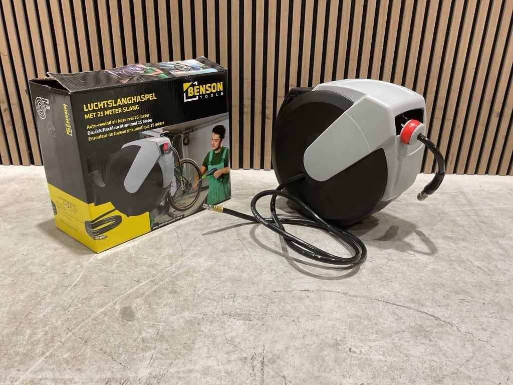 Benson Luchtslanghaspel 25 meter‼️, Ophalen, 10 bar of meer, Nieuw, Minder dan 200 liter/min