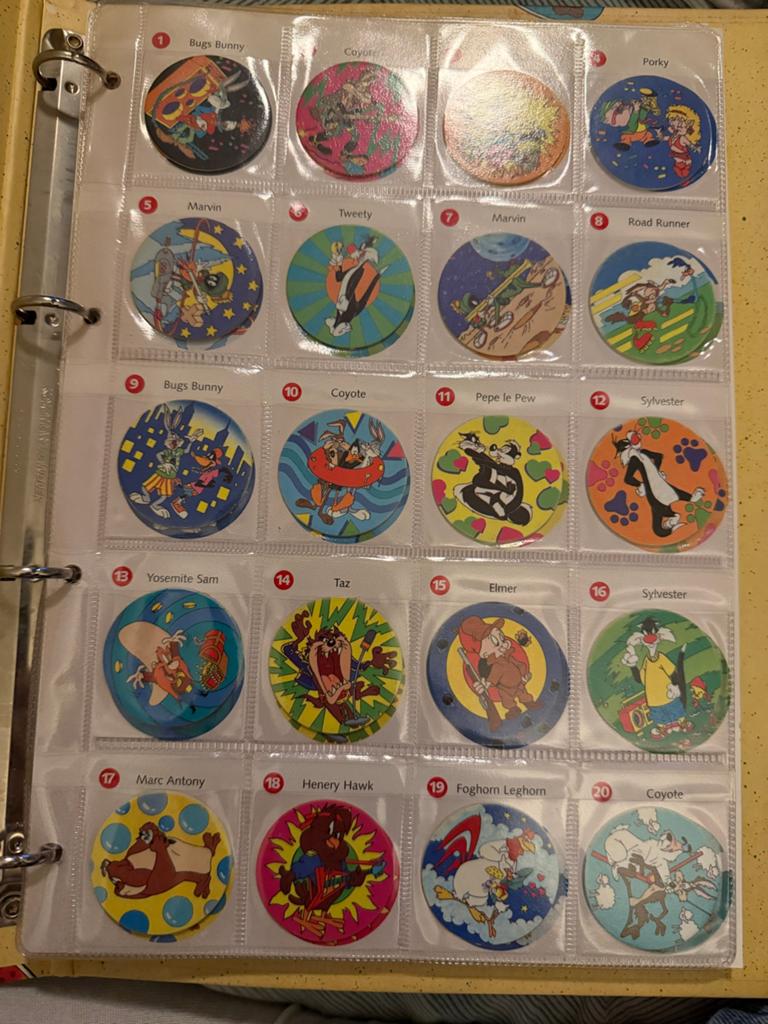 These are 1990s Looney Tunes Tazos, also known as Flippo's, Verzamelen, Flippo's, Ophalen of Verzenden, Looney Tunes, Losse flippo's