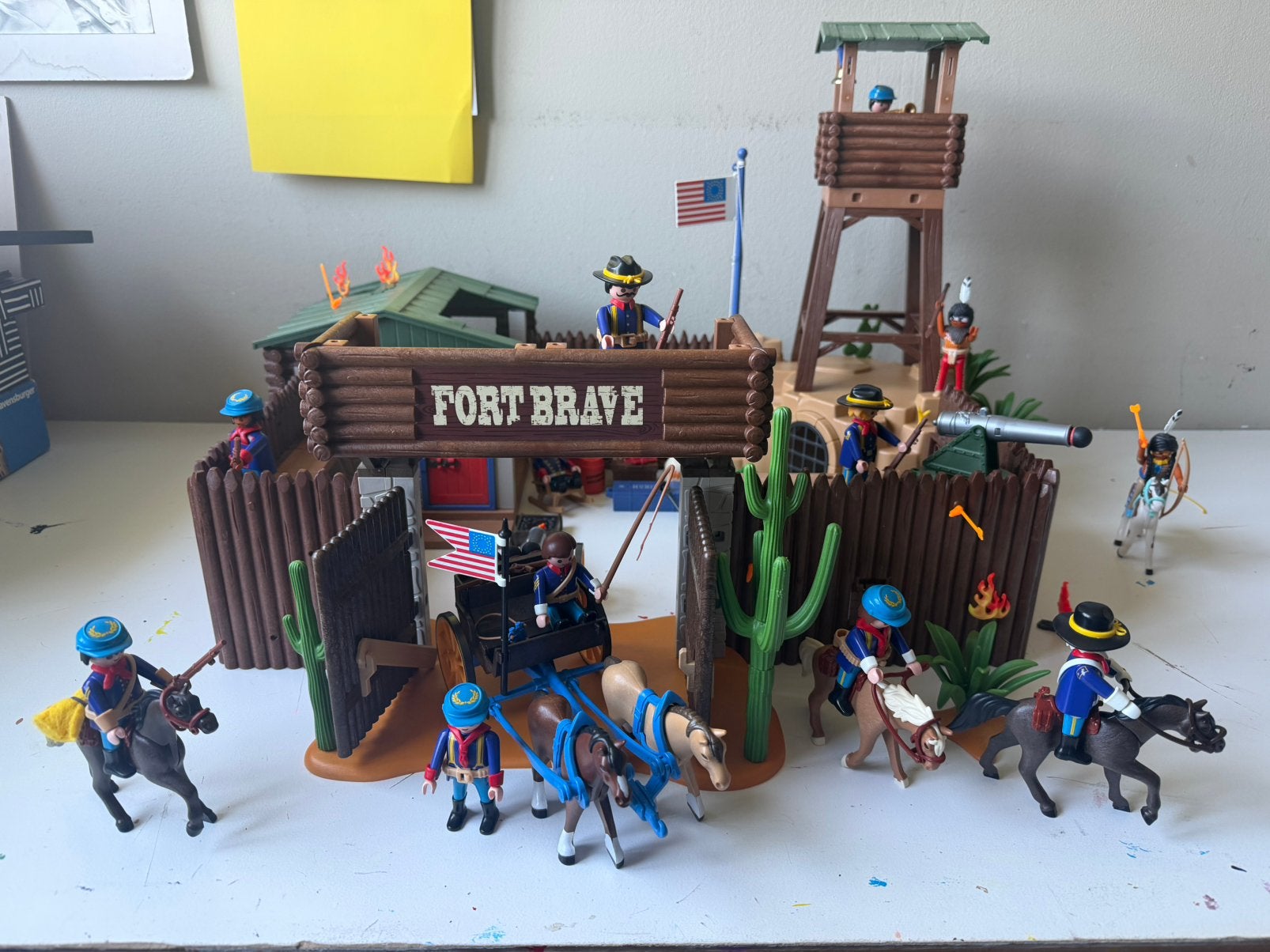 Playmobil Western Fort Brave 5245 5249 6274, Complete set, Zo goed als nieuw, Kasteel/Fort, Historisch