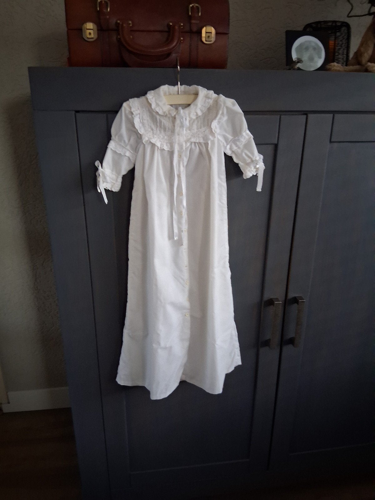Prachtige Witte Doopjurk met Bijpassend Mutsje, Ophalen of Verzenden, Zo goed als nieuw, Onbekend, Jongetje of Meisje
