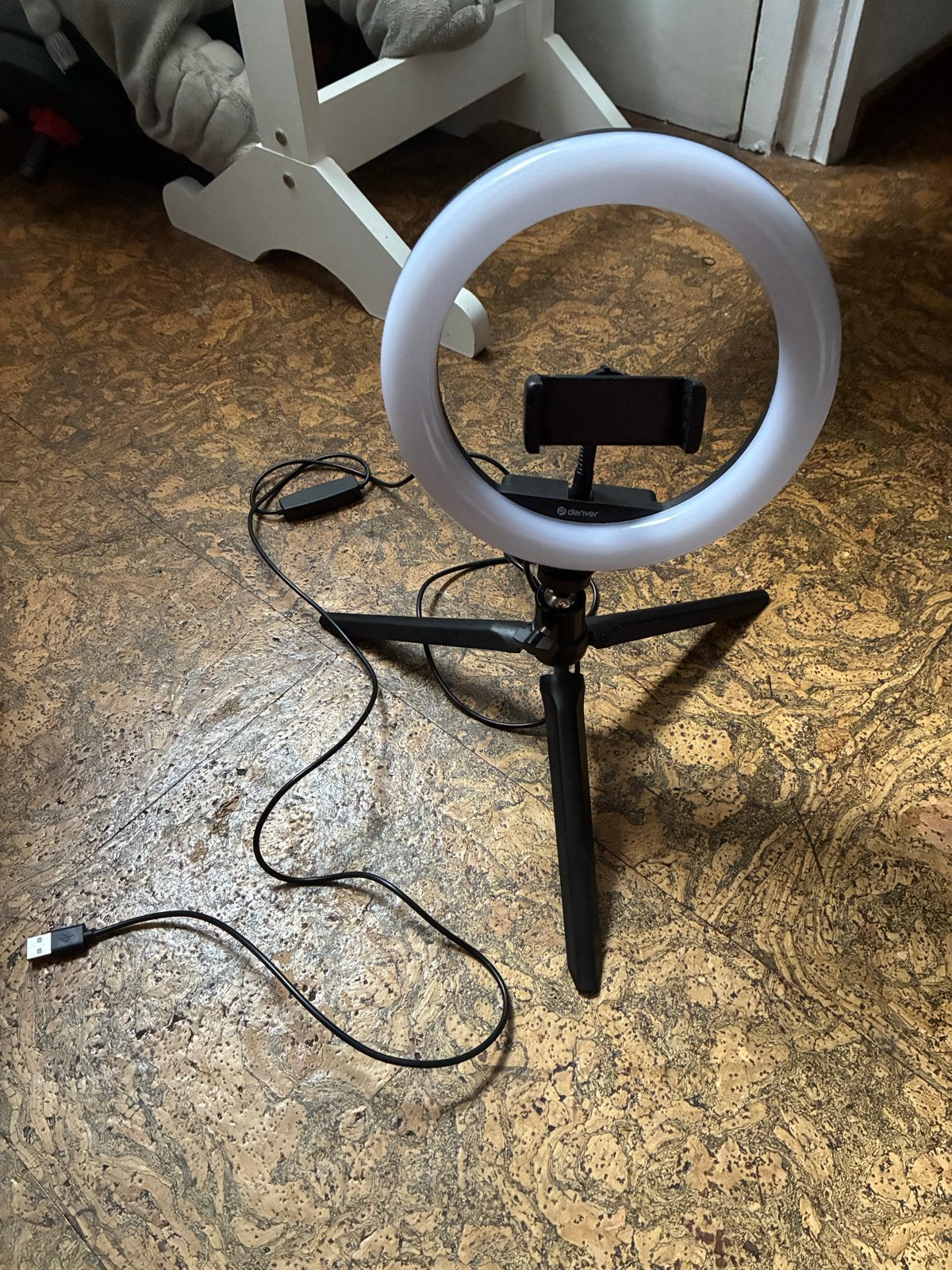 Ringlamp met statief en telefoonhouder, Audio, Tv en Foto, Ophalen, Zo goed als nieuw, Lamp of Flitsset