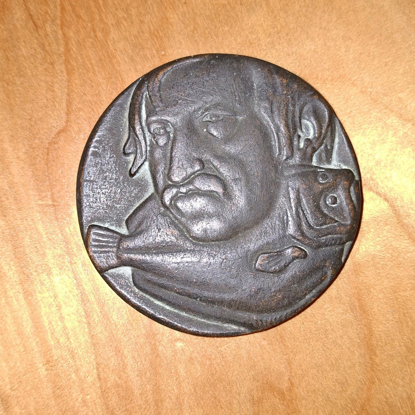 Frank Letterie - Bronzen penning 'De bot /Günter Grass' 1984, Postzegels en Munten, Ophalen of Verzenden, Brons, Nederland
