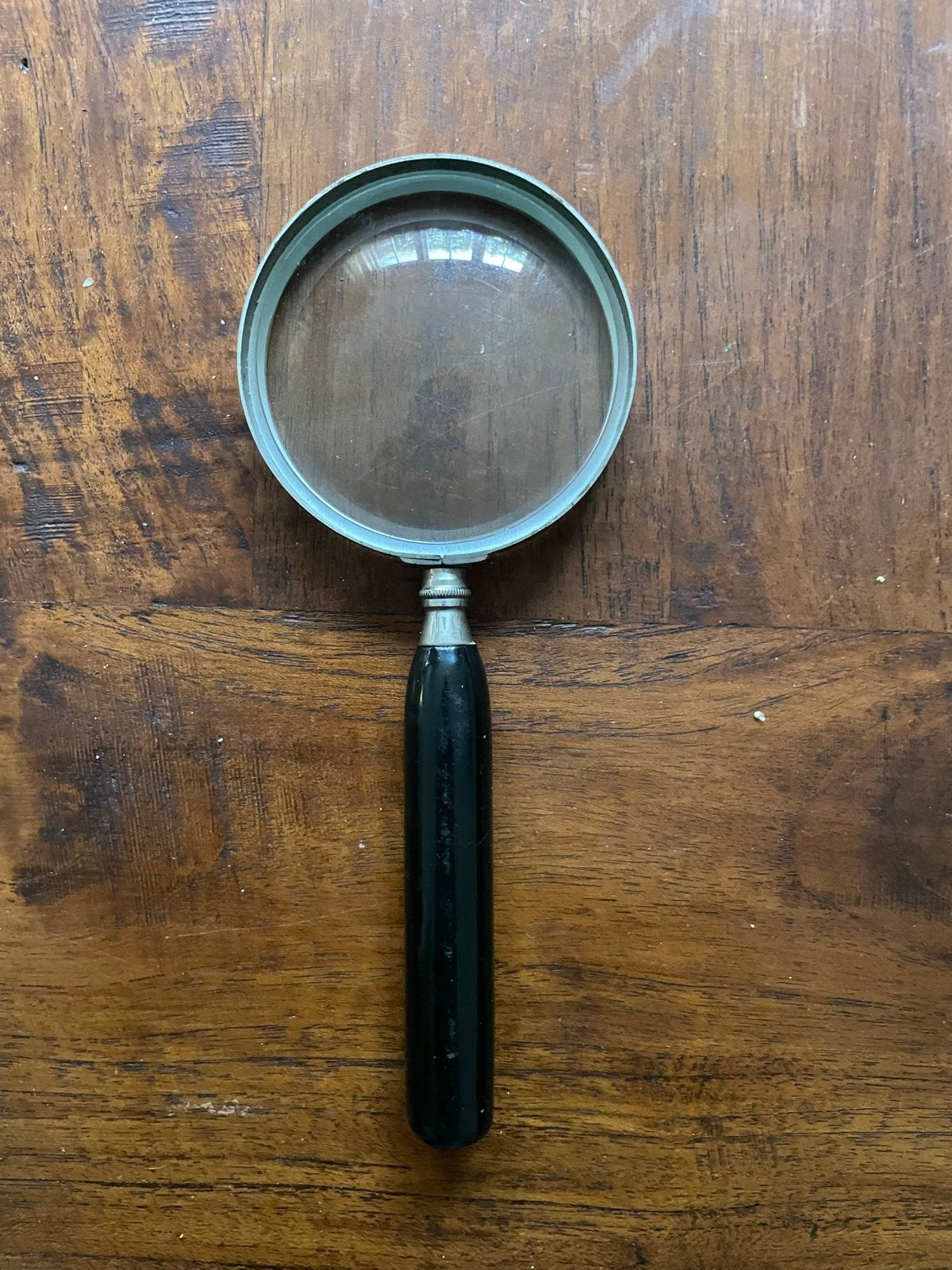 Vintage Verkleinglas  met Zwart Handvat, Ophalen of Verzenden, Gebruikt, Vergrootglas of Loep