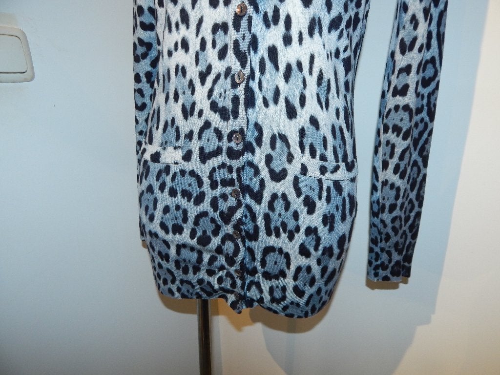 Dolce & Gabbana eerstelijns wollen vest jaguar print IT 44, Maat 38/40 (M), Dolce & Gabbana, Meerkleurig, Ophalen of Verzenden
